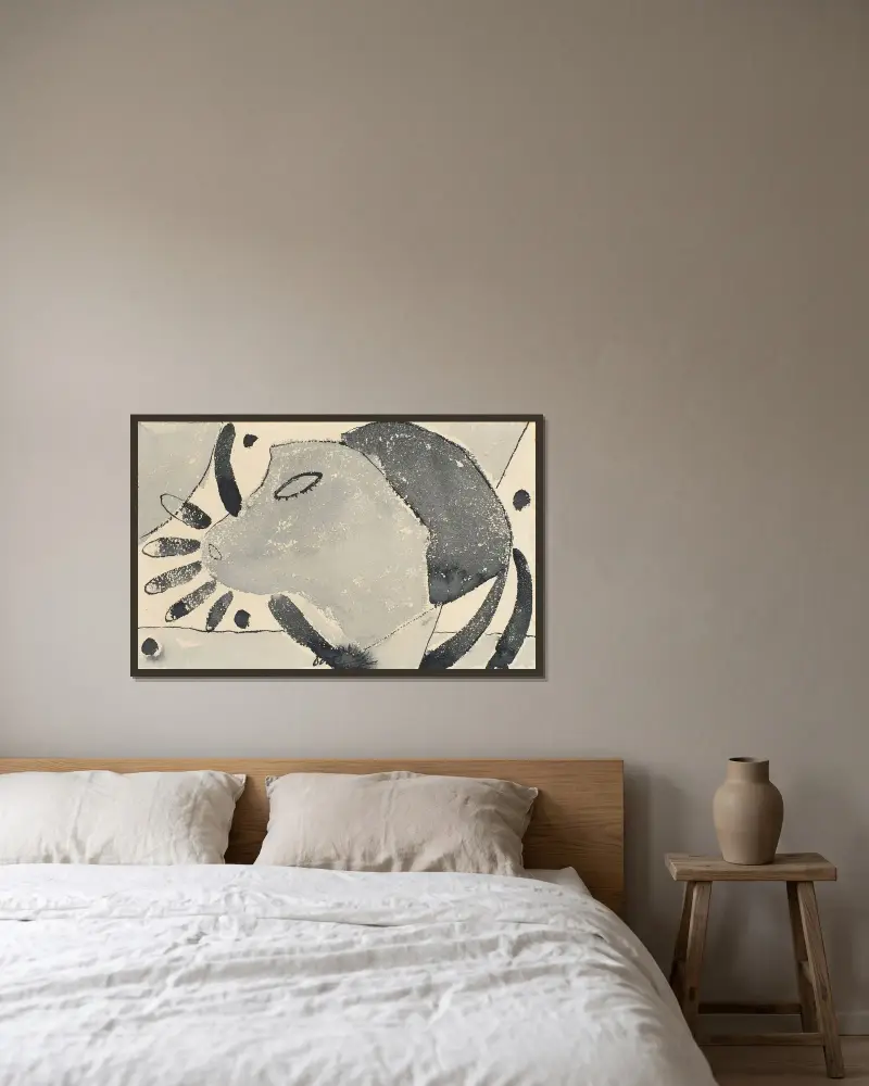 Irgendwo war eine Katze von Arthur Dove gerahmt an einer Wand