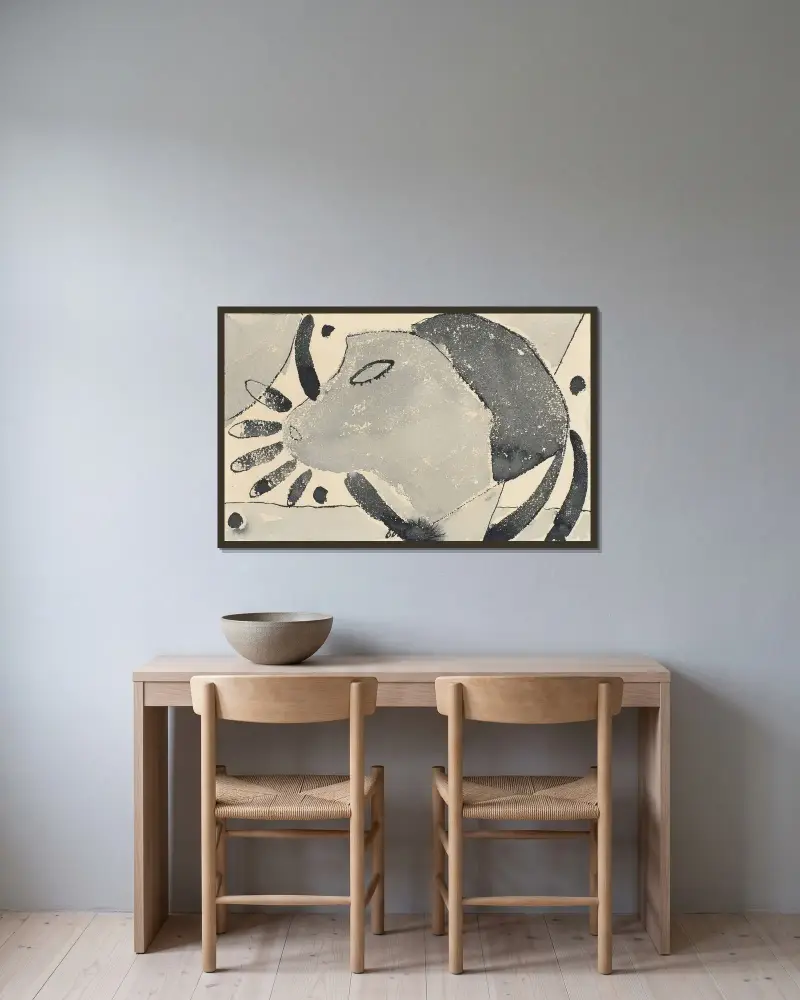 Irgendwo war eine Katze von Arthur Dove gerahmt an einer Wand
