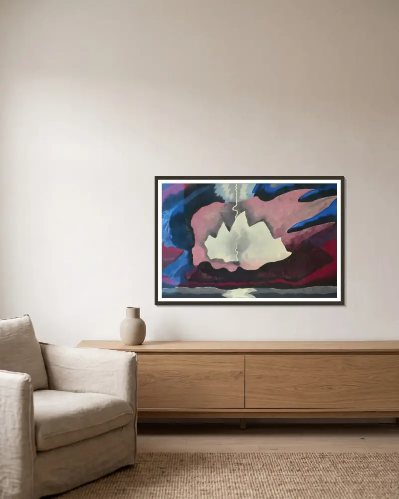 Gewitterregen von Arthur Dove gerahmt an einer Wand