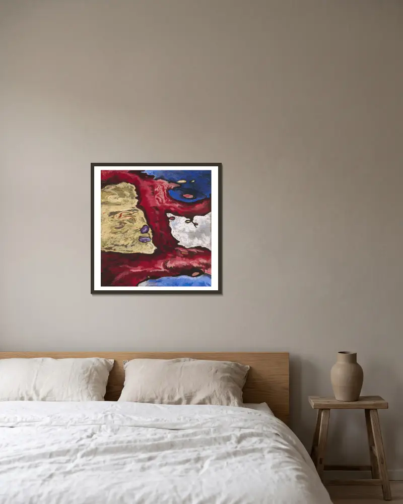 Baumformen und Wasser von Arthur Dove gerahmt an einer Wand