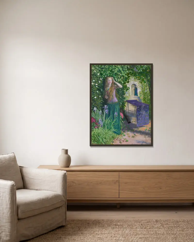 Piękna Rosamunda, Arthur Hughes w ramie na ścianie