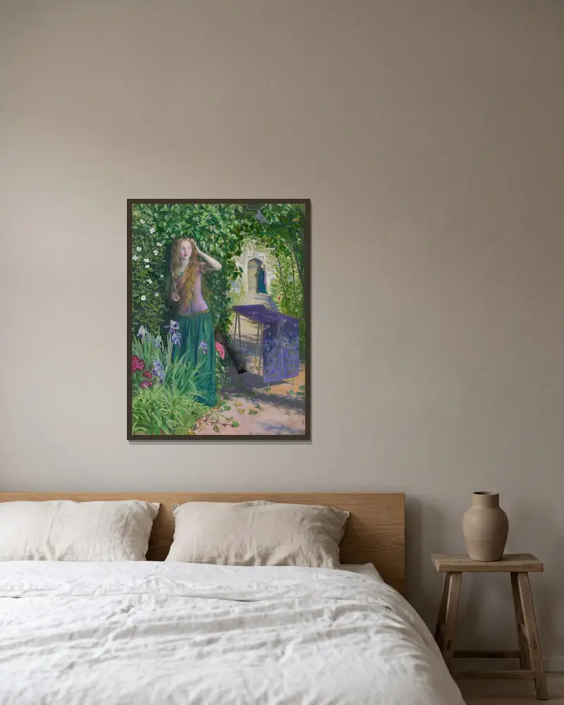 Piękna Rosamunda, Arthur Hughes w ramie na ścianie
