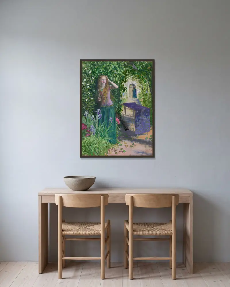 Piękna Rosamunda, Arthur Hughes w ramie na ścianie
