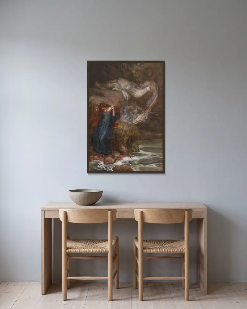 Andromeda von Arthur Rackham gerahmt an einer Wand