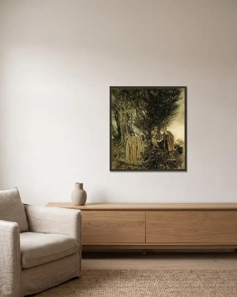 Är du säker på att vi är vakna av Arthur Rackham inramad på en vägg