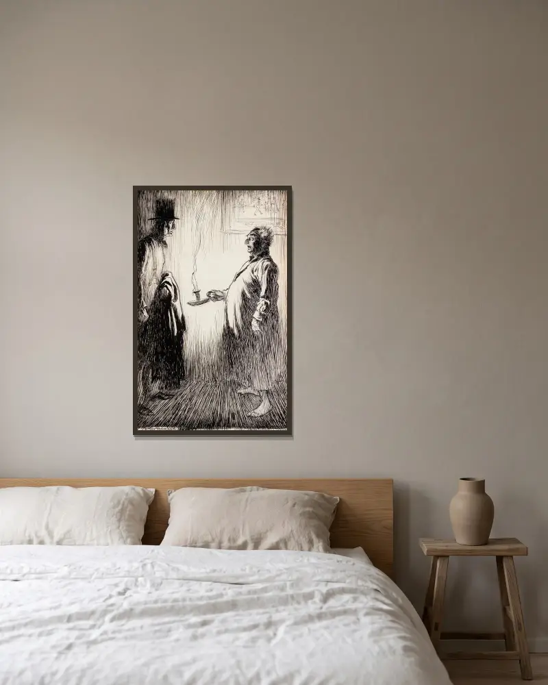 Kerzenlicht von Arthur Rackham gerahmt an einer Wand