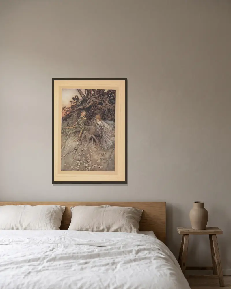 C’est moi que suis ce joyeux vagabond nocturne av Arthur Rackham inramad på en vägg