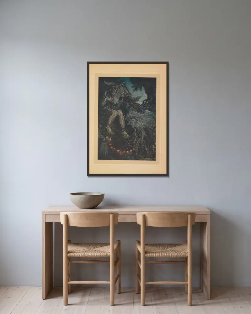 Dors pendant que je t’enlacerai dans mes bras av Arthur Rackham inramad på en vägg