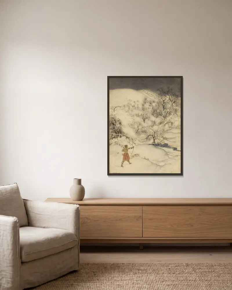 King Arthur av Arthur Rackham inramad på en vägg