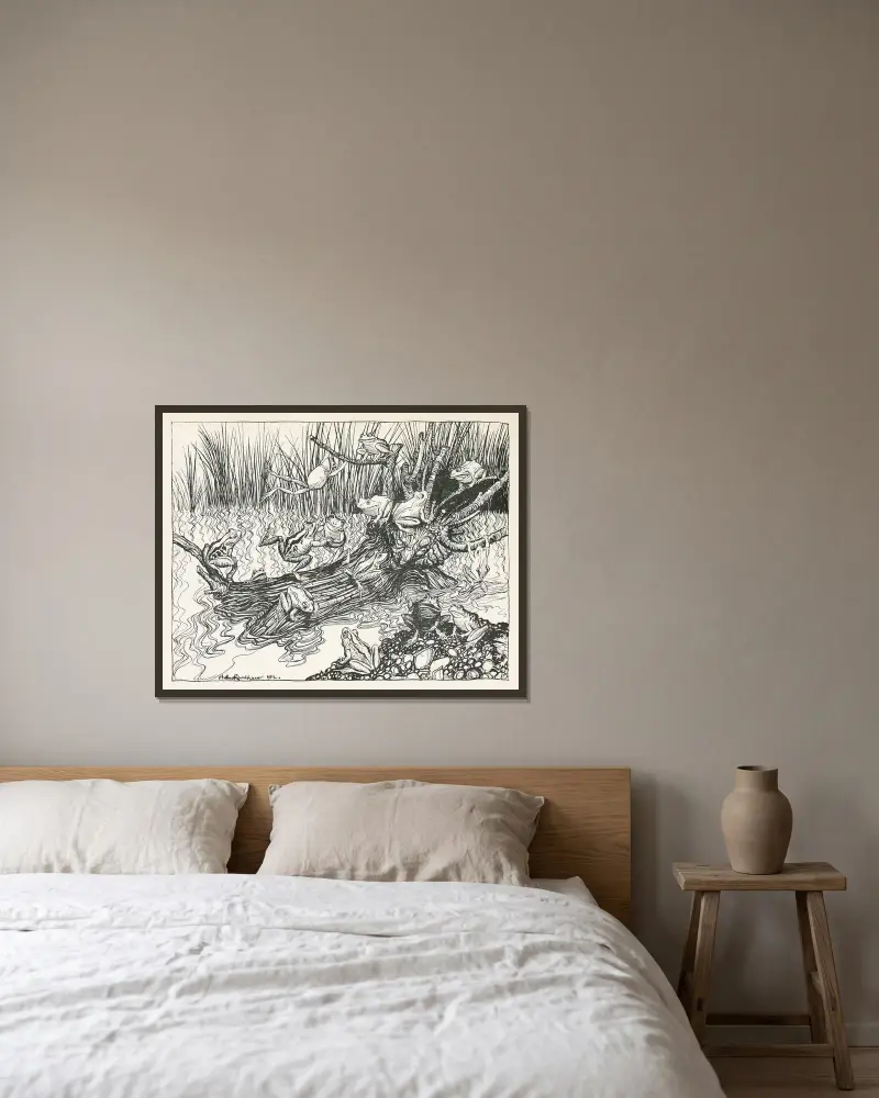 König Klotz von Arthur Rackham gerahmt an einer Wand