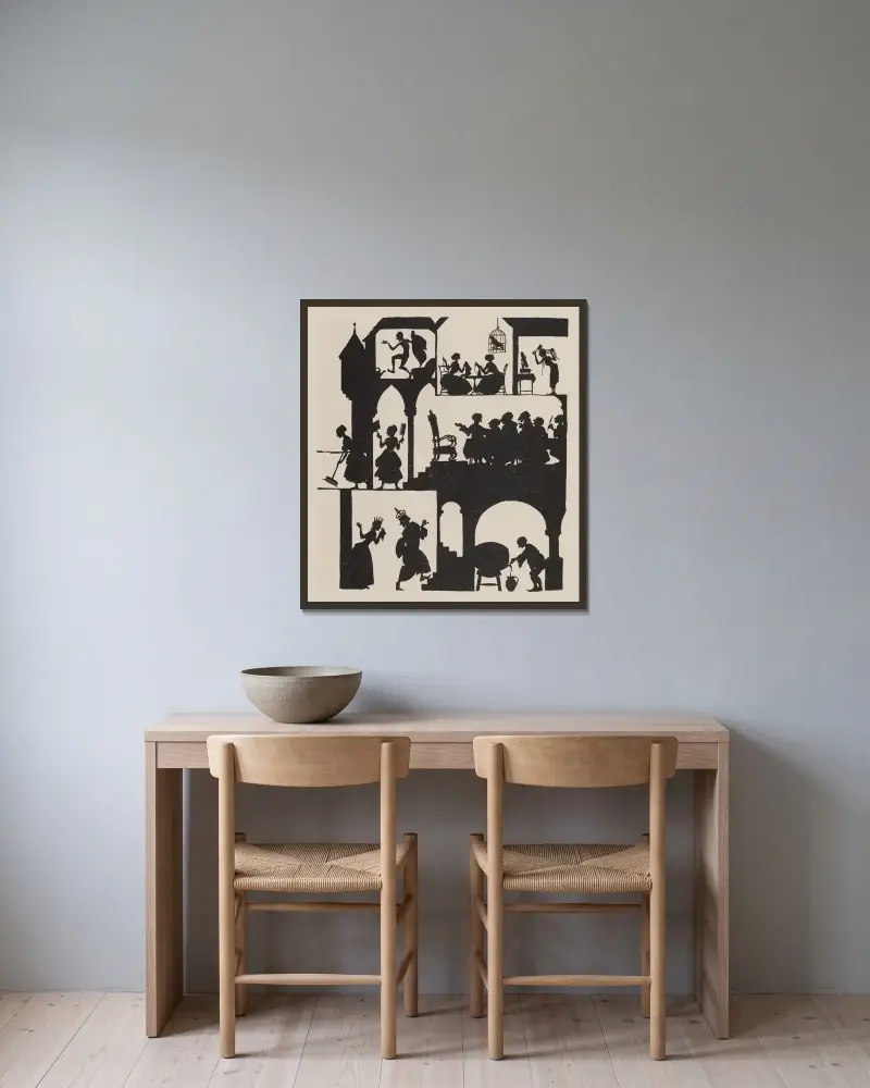 Dornröschen, 1920 – Nr. 1 von Arthur Rackham gerahmt an einer Wand