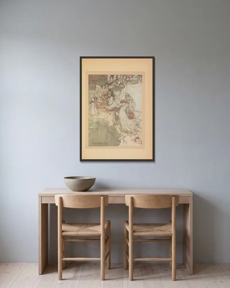 Le plus doux petit mignon qu’elle ait jamais posséde av Arthur Rackham inramad på en vägg