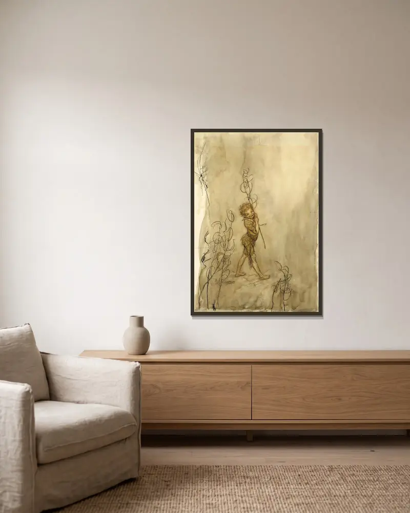 Puck – ‘Lord what fools these mortals be’ av Arthur Rackham inramad på en vägg