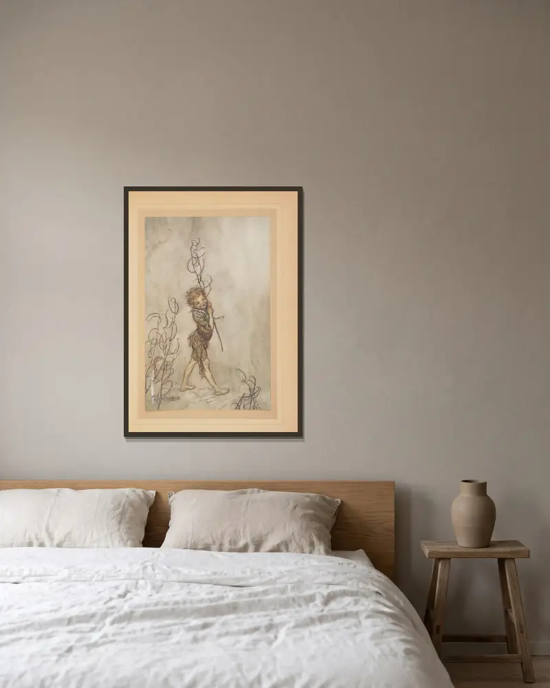 Seigneur, quels fous que ces mortels av Arthur Rackham inramad på en vägg