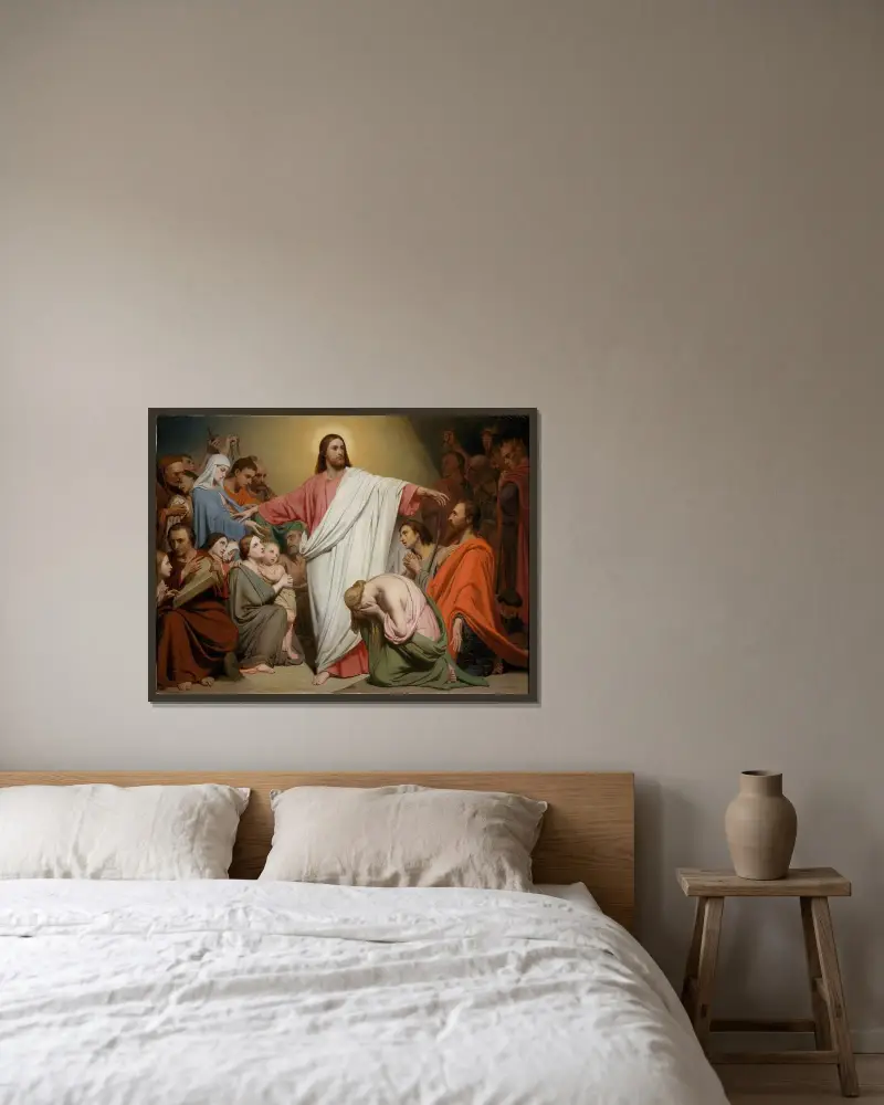 Kristus som återlösare av Ary Scheffer inramad på en vägg