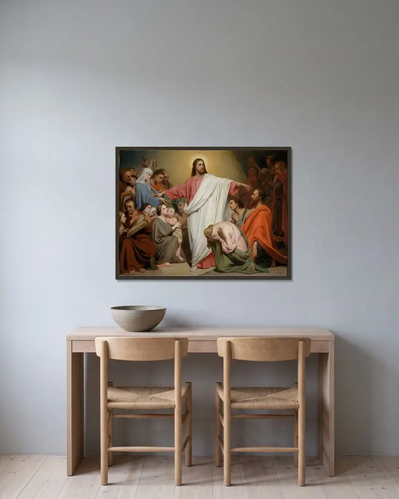 Kristus som återlösare av Ary Scheffer inramad på en vägg