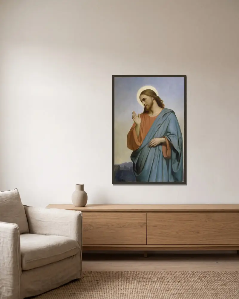 Kristus gråter över Jerusalem av Ary Scheffer inramad på en vägg