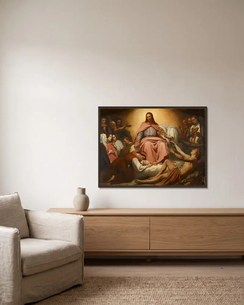 Kristus tröstaren av Ary Scheffer inramad på en vägg