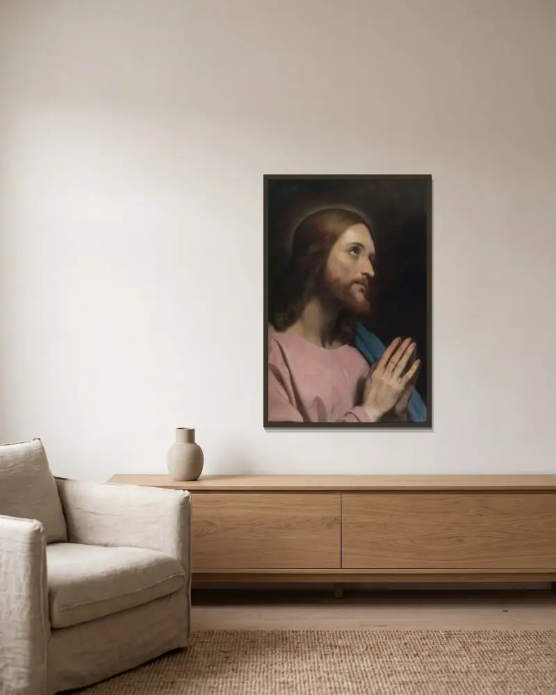Kristus som ung av Ary Scheffer inramad på en vägg