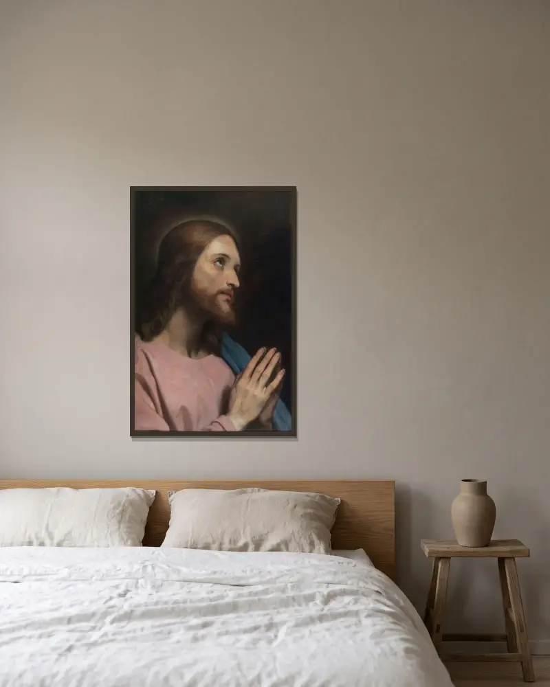 Kristus som ung av Ary Scheffer inramad på en vägg