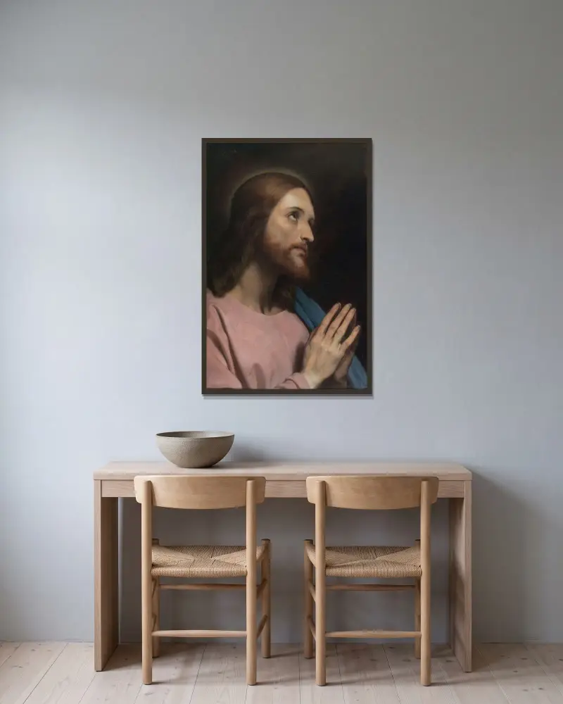 Kristus som ung av Ary Scheffer inramad på en vägg