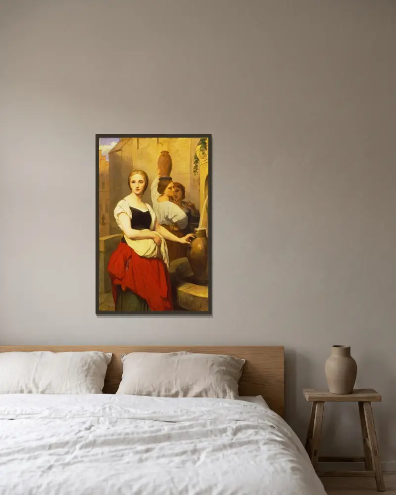 Margareta vid källan av Ary Scheffer inramad på en vägg
