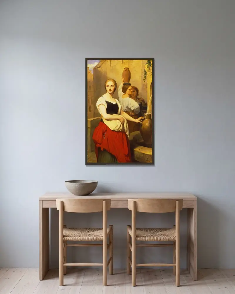 Margareta vid källan av Ary Scheffer inramad på en vägg