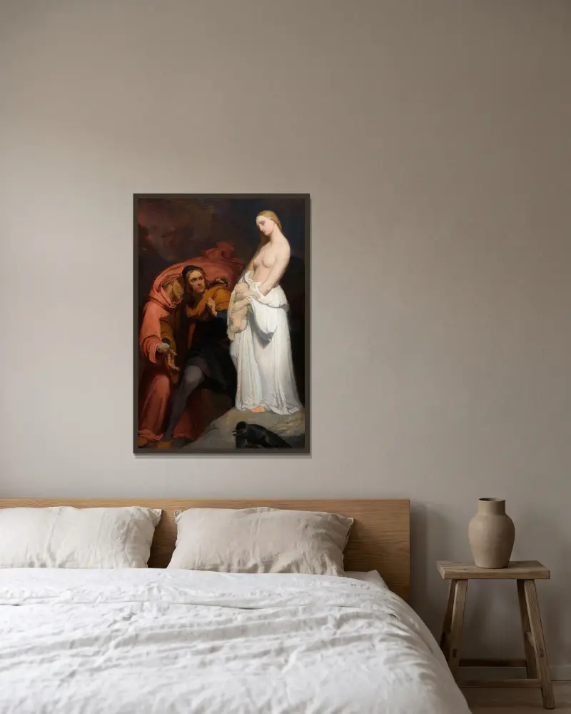 Małgorzata trzymająca swoje martwe dziecko, Ary Scheffer w ramie na ścianie