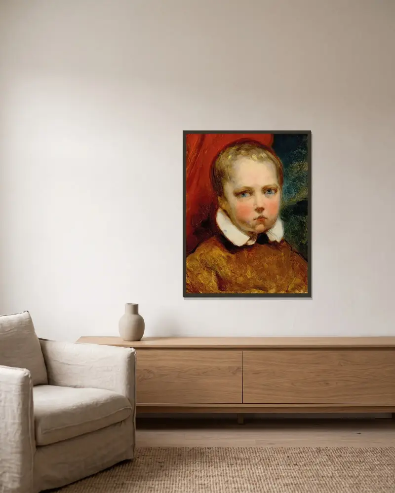 Porträtt av en pojke vid namn Léon av Ary Scheffer inramad på en vägg