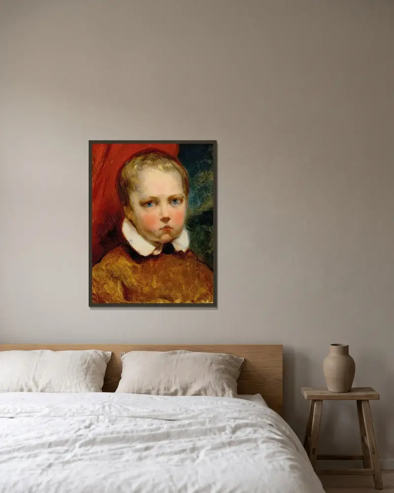 Porträtt av en pojke vid namn Léon av Ary Scheffer inramad på en vägg