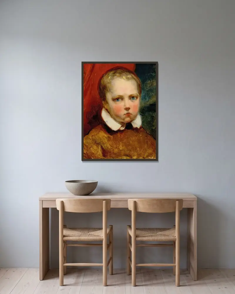 Porträtt av en pojke vid namn Léon av Ary Scheffer inramad på en vägg