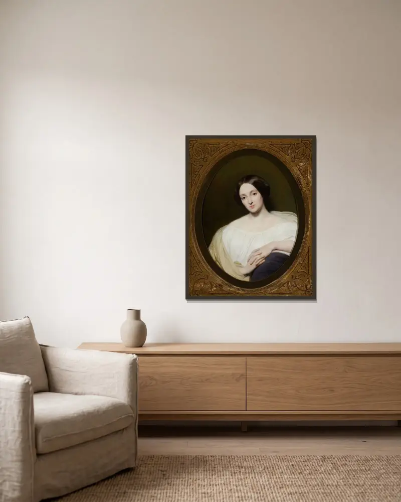 Porträtt av Katarzyna Potocka född Branicka (1825–1907) av Ary Scheffer inramad på en vägg