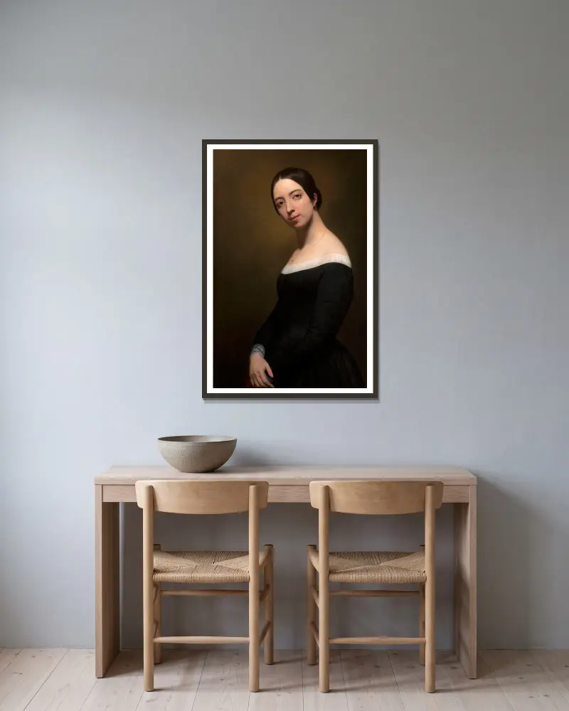 Portrait of Pauline Viardot av Ary Scheffer inramad på en vägg