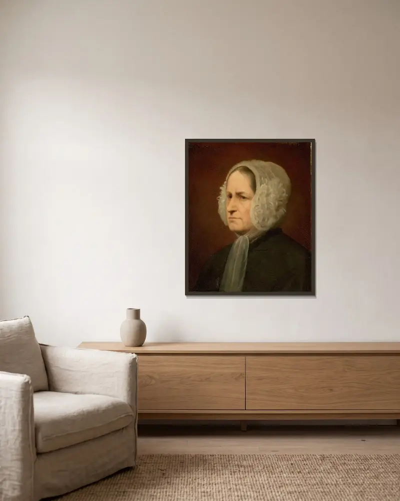 Porträtt av Róża Branicka av Ary Scheffer inramad på en vägg