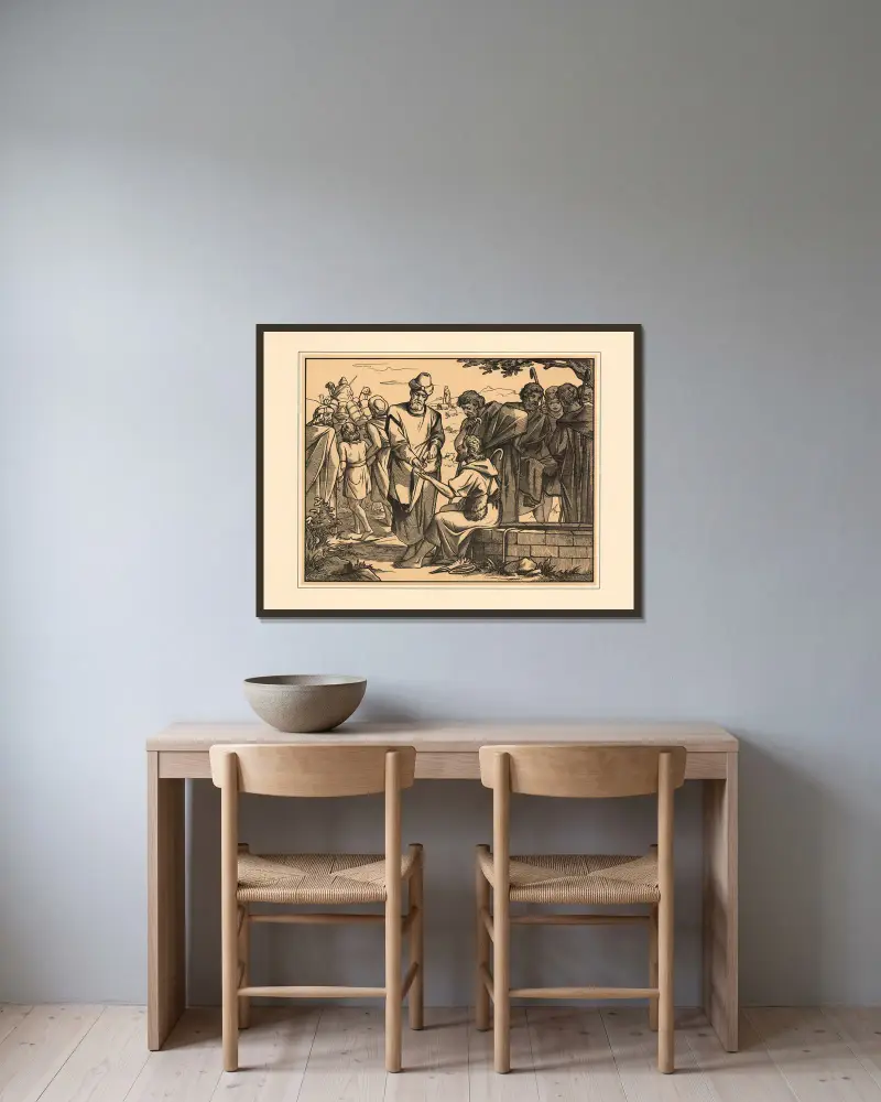 Joseph is sold by his brothers av Aschendorff inramad på en vägg