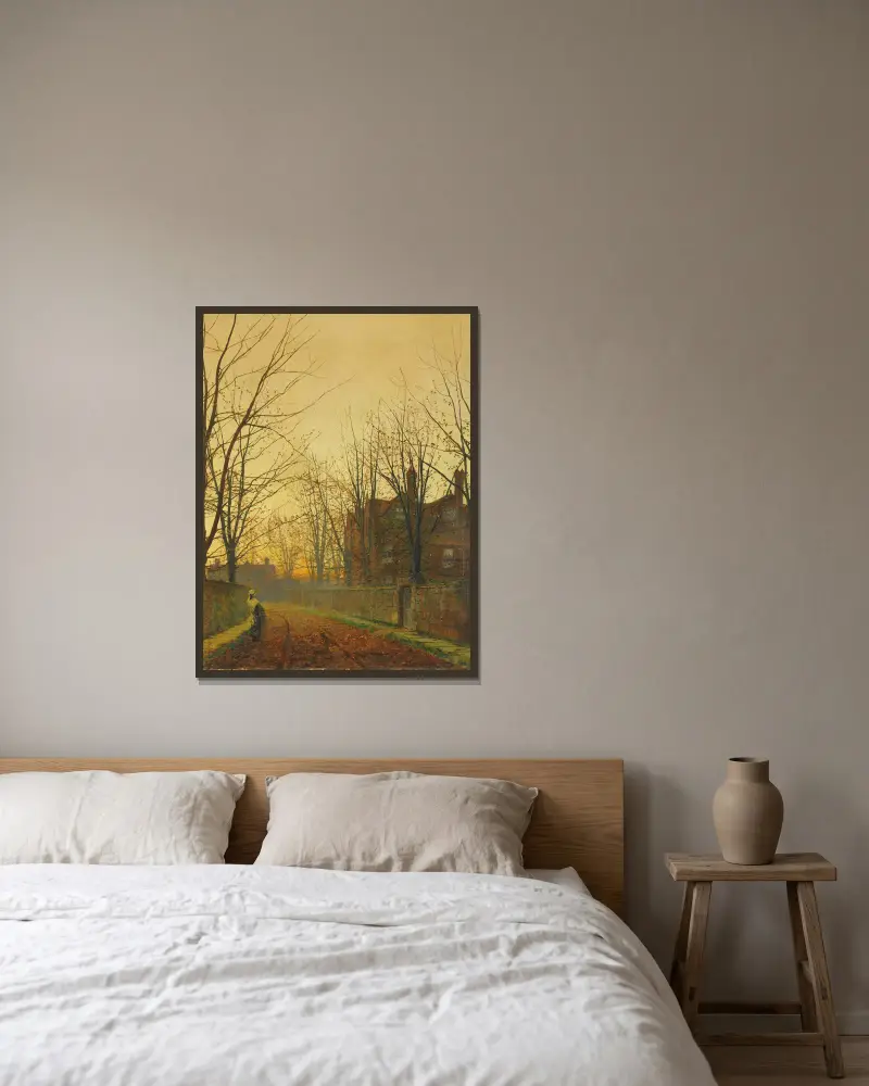 Pozdní říjen, John Atkinson Grimshaw v rámu na stěně