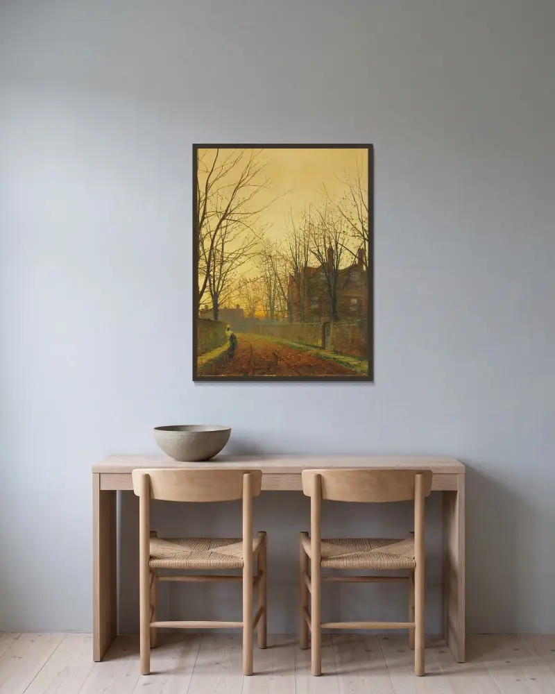 Pozdní říjen, John Atkinson Grimshaw v rámu na stěně