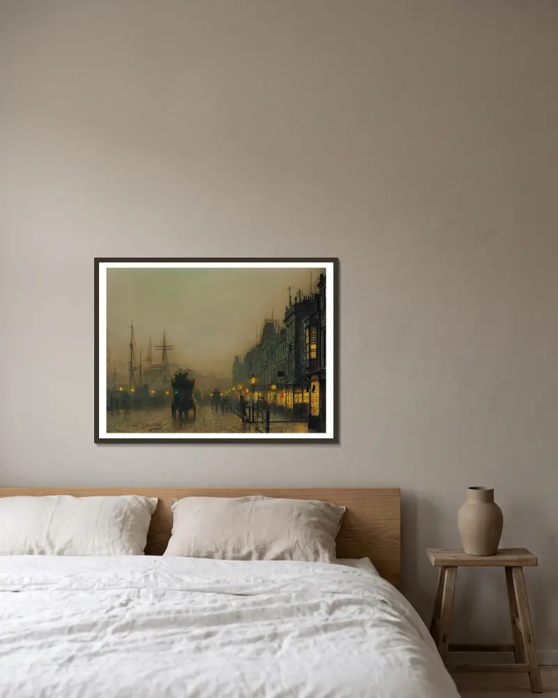 Reekie, Glasgow – Nr. 1 von John Atkinson Grimshaw gerahmt an einer Wand