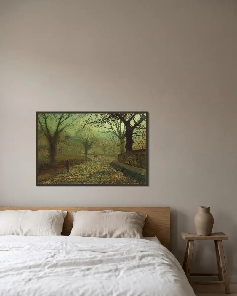 Stapleton Park, nära Pontefract av John Atkinson Grimshaw inramad på en vägg