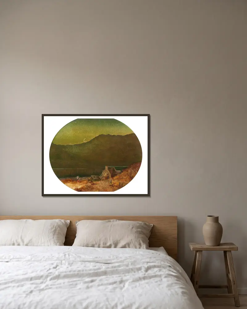 Měsíční srpek, John Atkinson Grimshaw v rámu na stěně