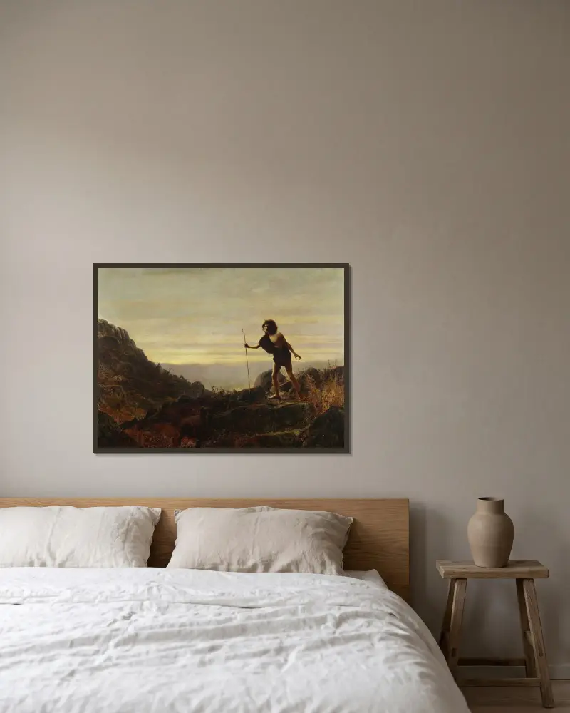 Likenelsen om det förlorade fåret av John Atkinson Grimshaw inramad på en vägg