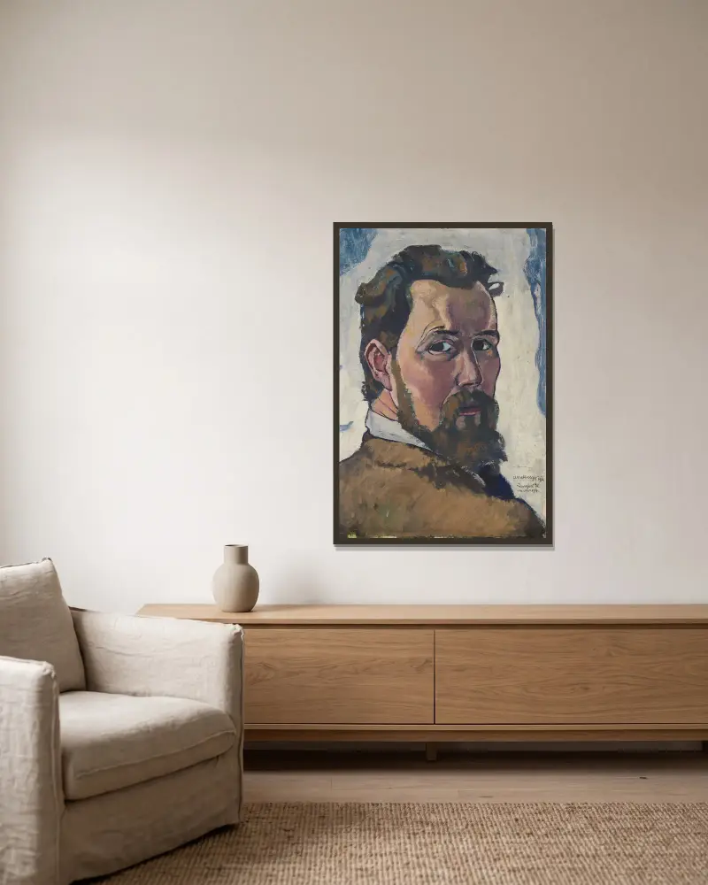 Autoportret, August Babberger w ramie na ścianie