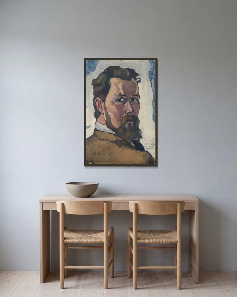 Autoportret, August Babberger w ramie na ścianie