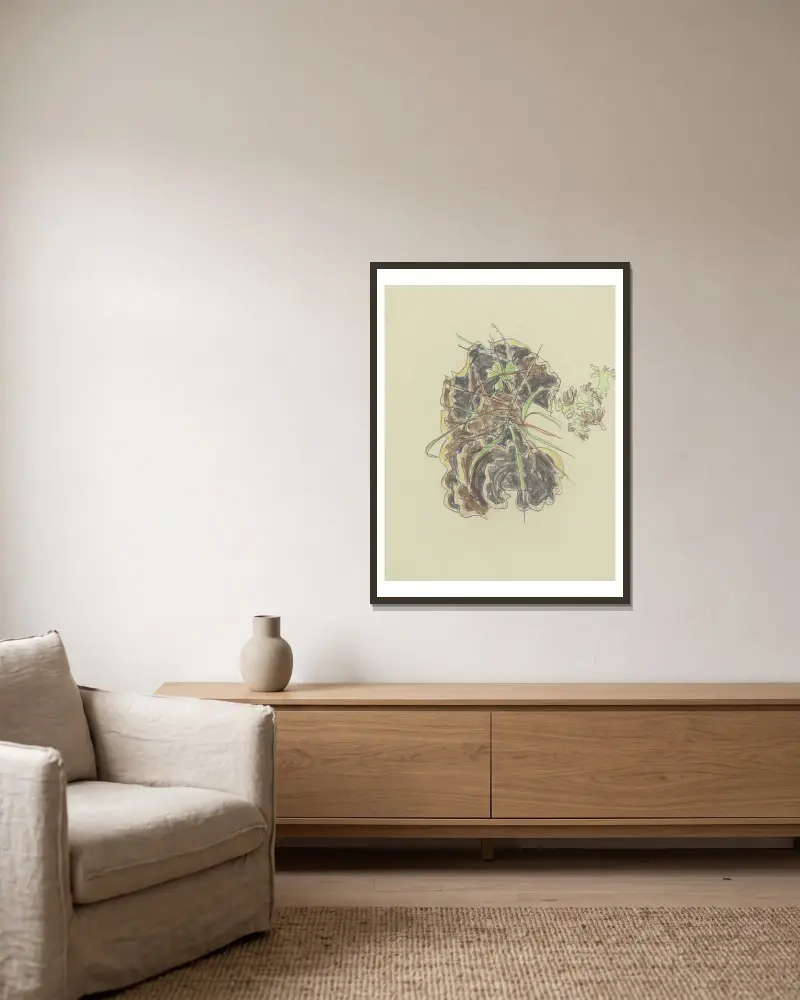 Studie der Pflanzen von August Babberger gerahmt an einer Wand