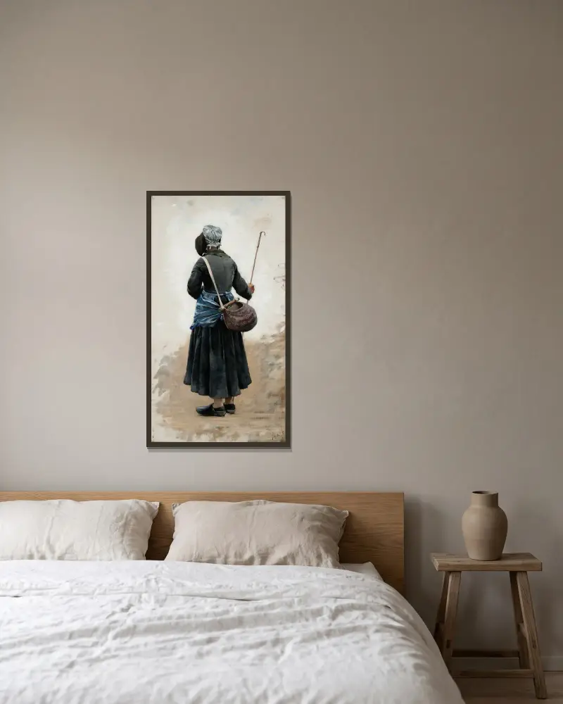 Woman standing av August Hagborg inramad på en vägg
