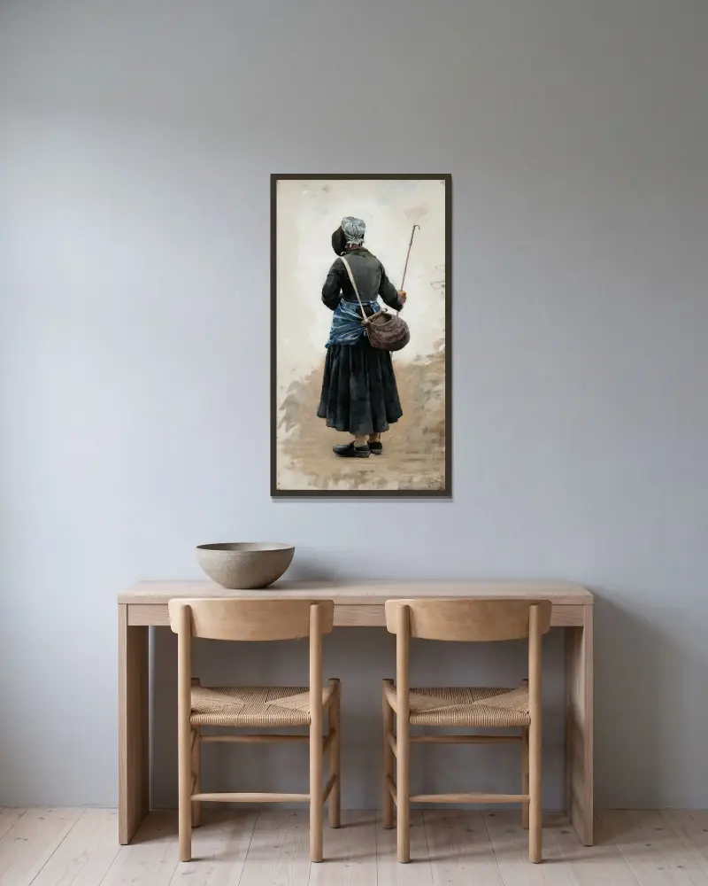 Woman standing av August Hagborg inramad på en vägg