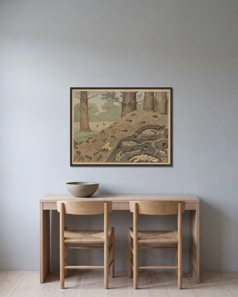 Mravenci, Oluf August Hermansen v rámu na stěně