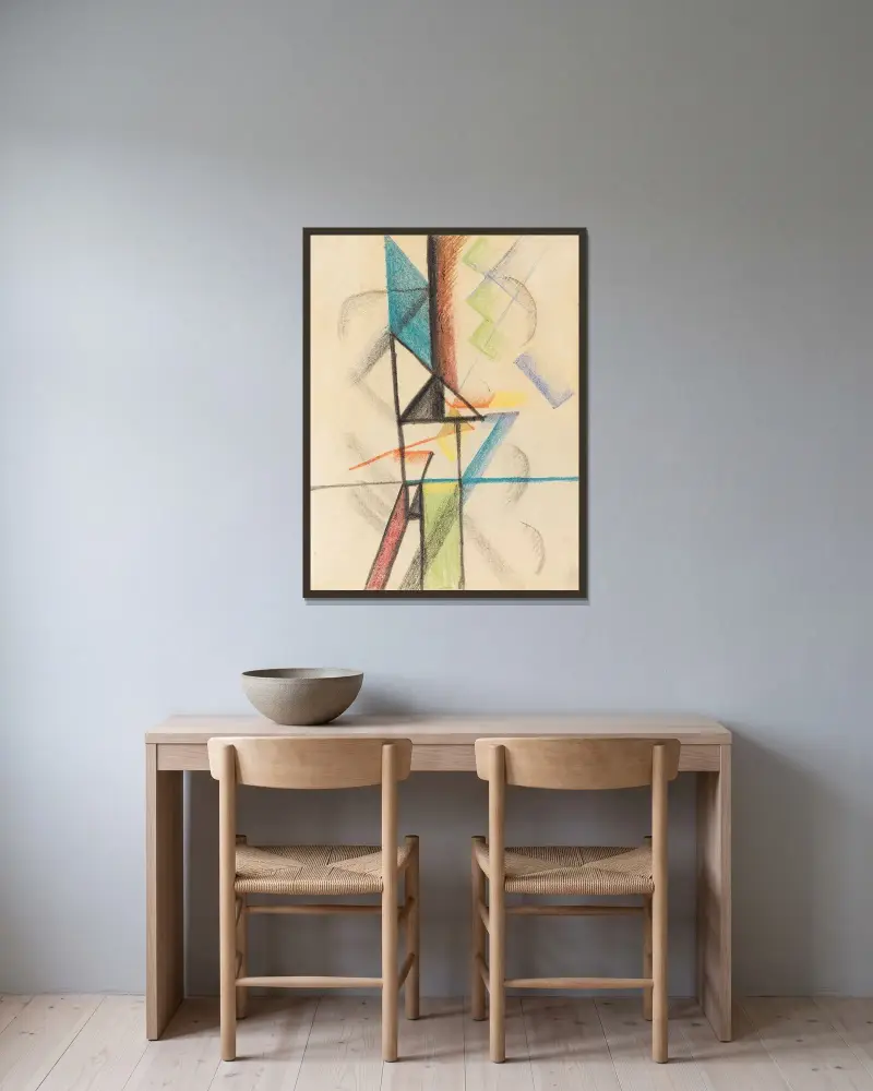 Abstrakte Formen V von August Macke gerahmt an einer Wand
