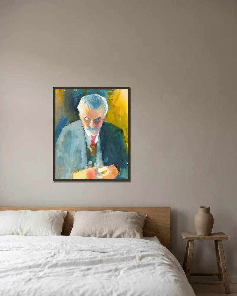 Portrétní studie Bernharda Koehlera, August Macke v rámu na stěně