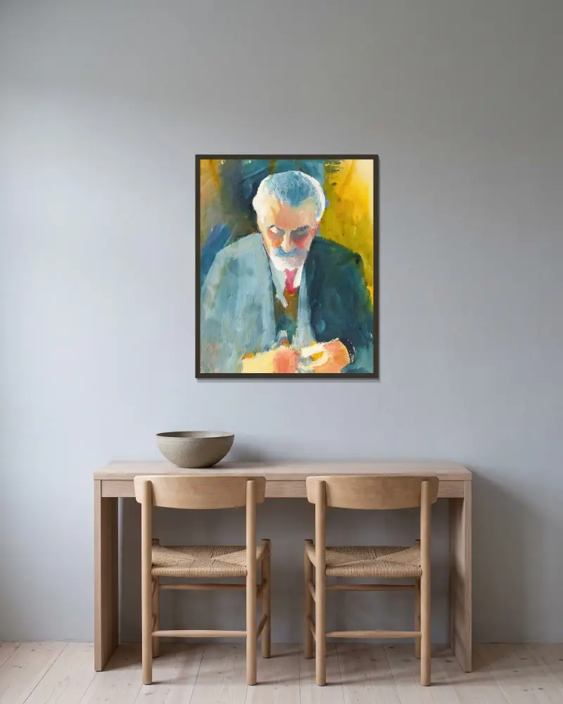 Portrétní studie Bernharda Koehlera, August Macke v rámu na stěně